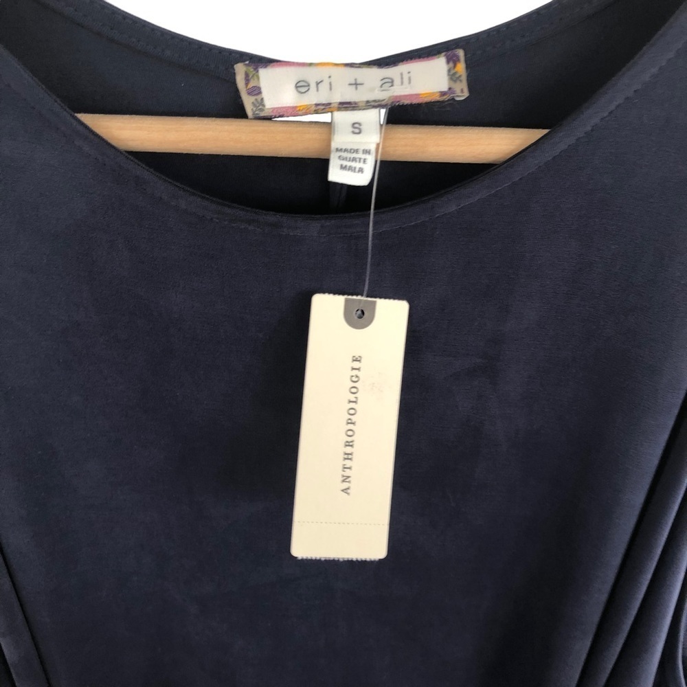 Anthropologie Eri + Ali Annalyn Cupro Midi Dress Blue NWT Small - Picture 5 of 8